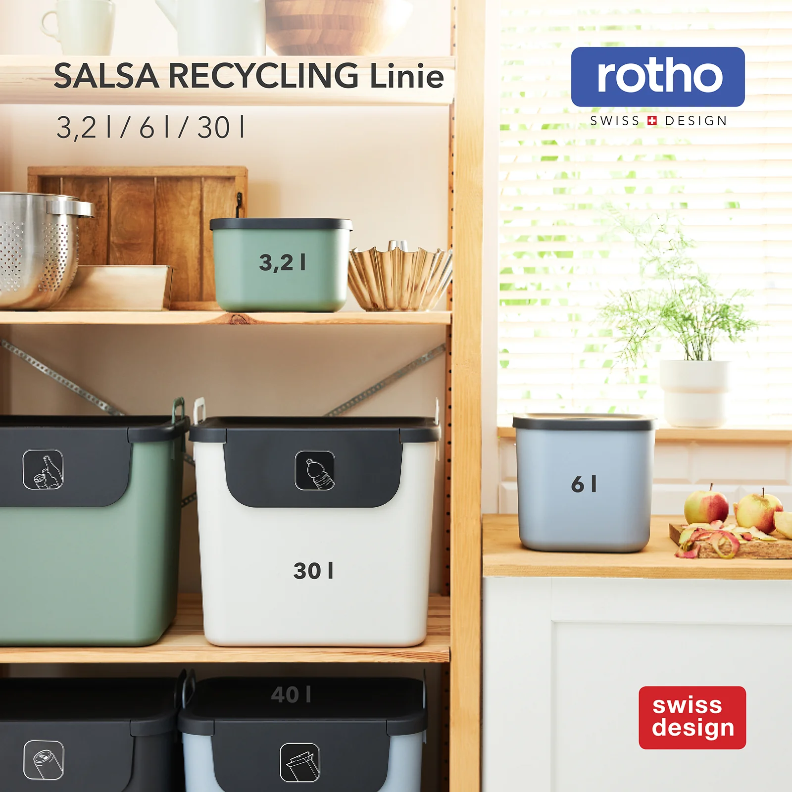 3er Set Recycling Müllsystem 30 L JIVE - Image 43
