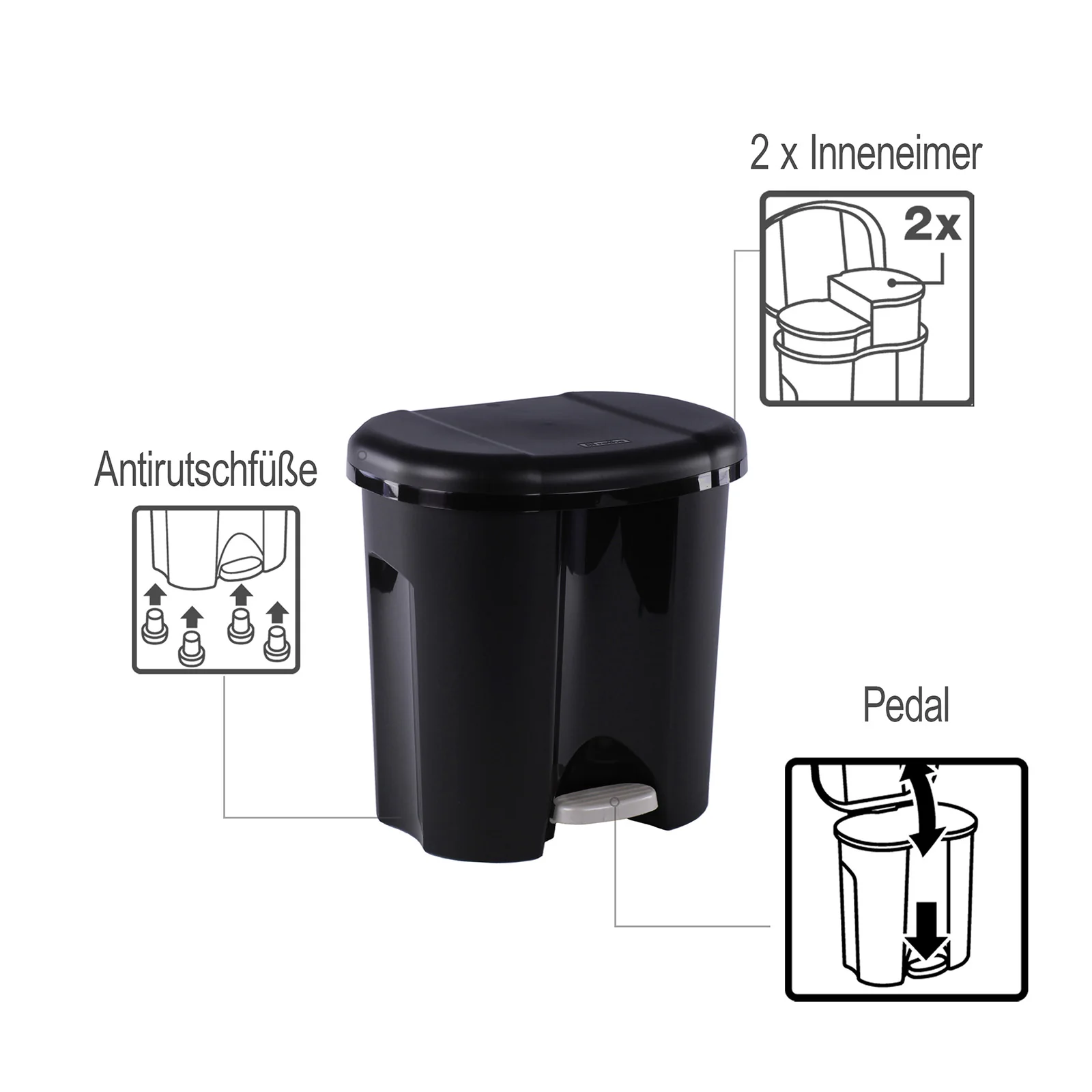 Abfalleimer 2 x 10 l DUO - Image 6