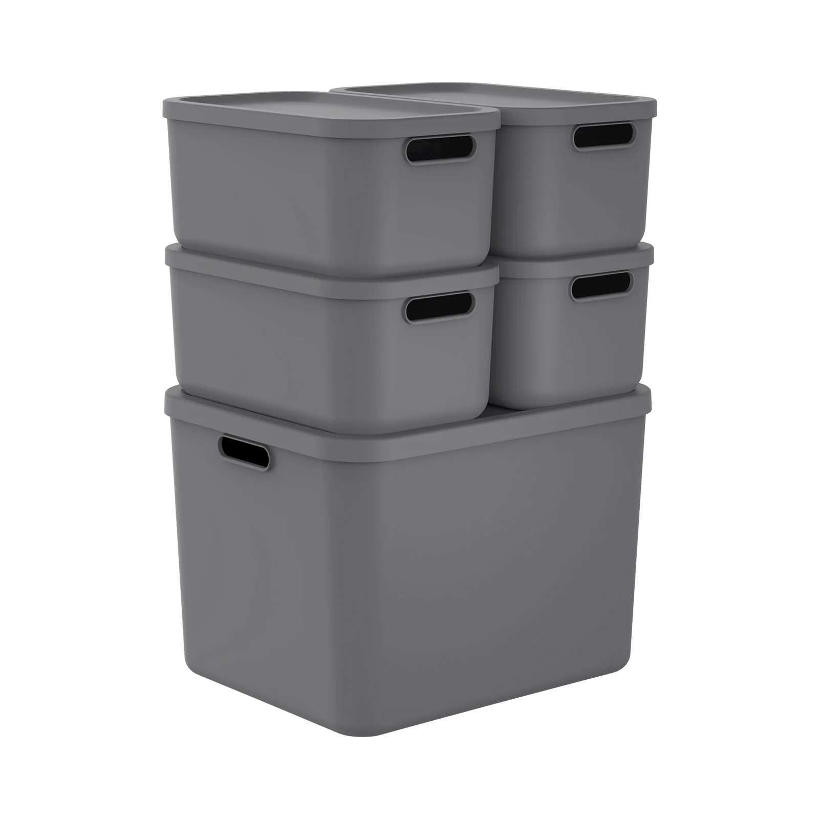 Aufbewahrungsboxen-Set 5tlg. 4x 12l und 1x 55l ALBULA LIGHT - Image 8