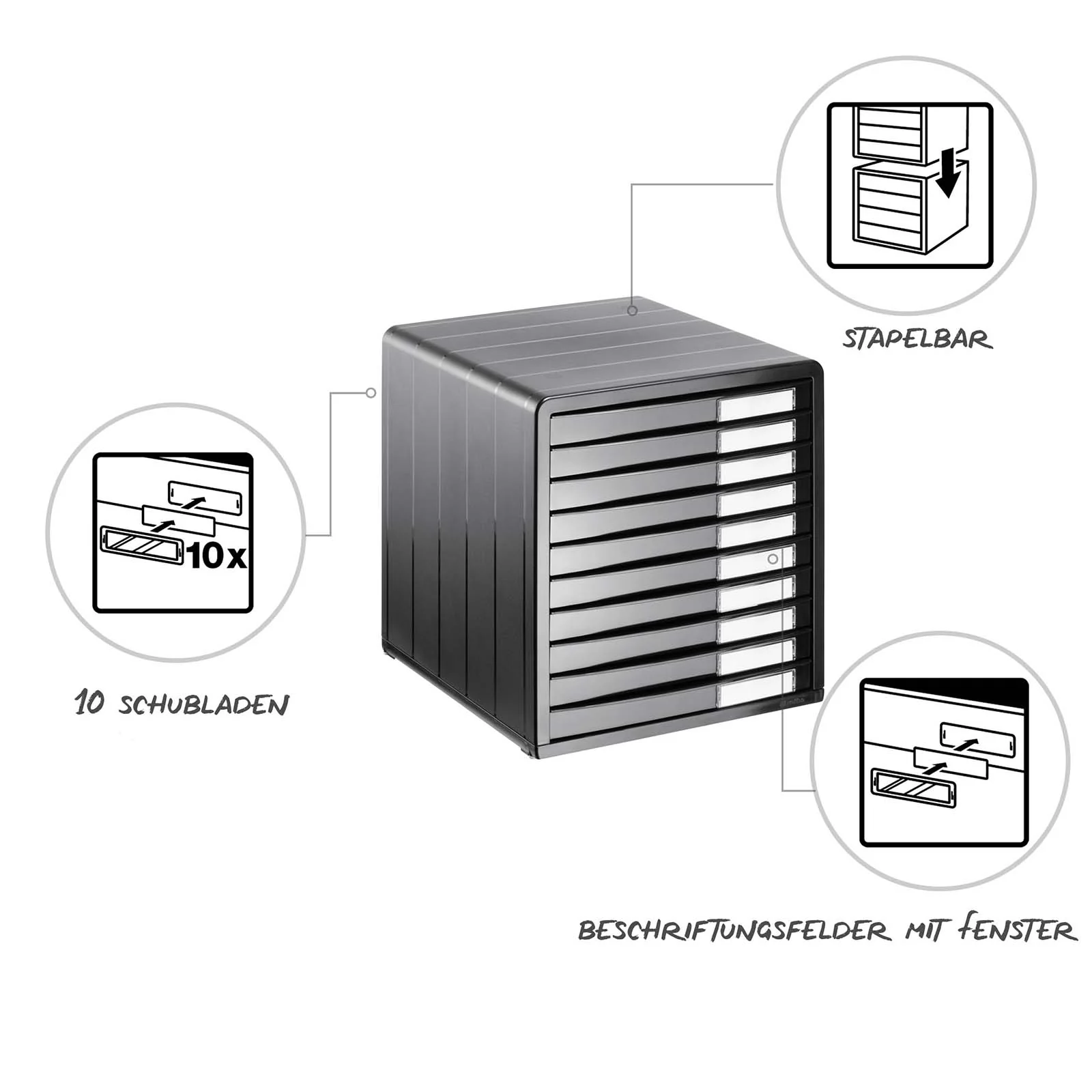 Bürobox geschlossen 10 Schübe TIMELESS - Image 5