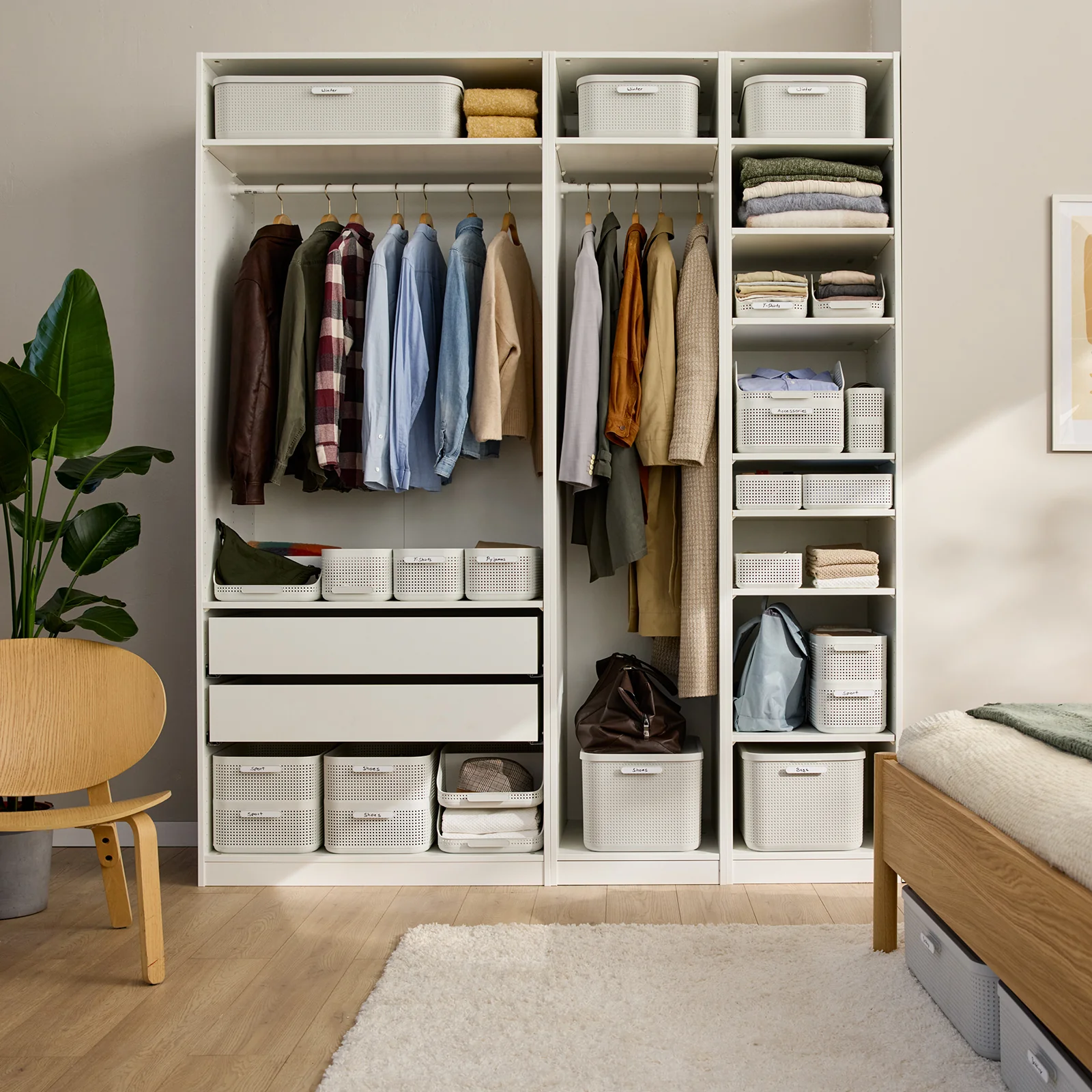 Kleiderschrank Organizer 4er Set Korb M | WOP - Image 7