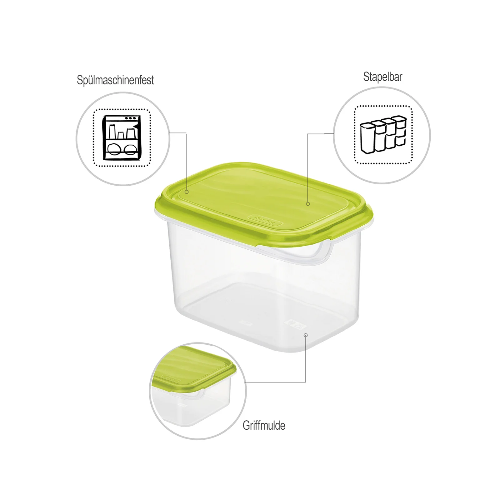 Kühlschrankdose eckig/hoch 1 l RONDO - Image 3