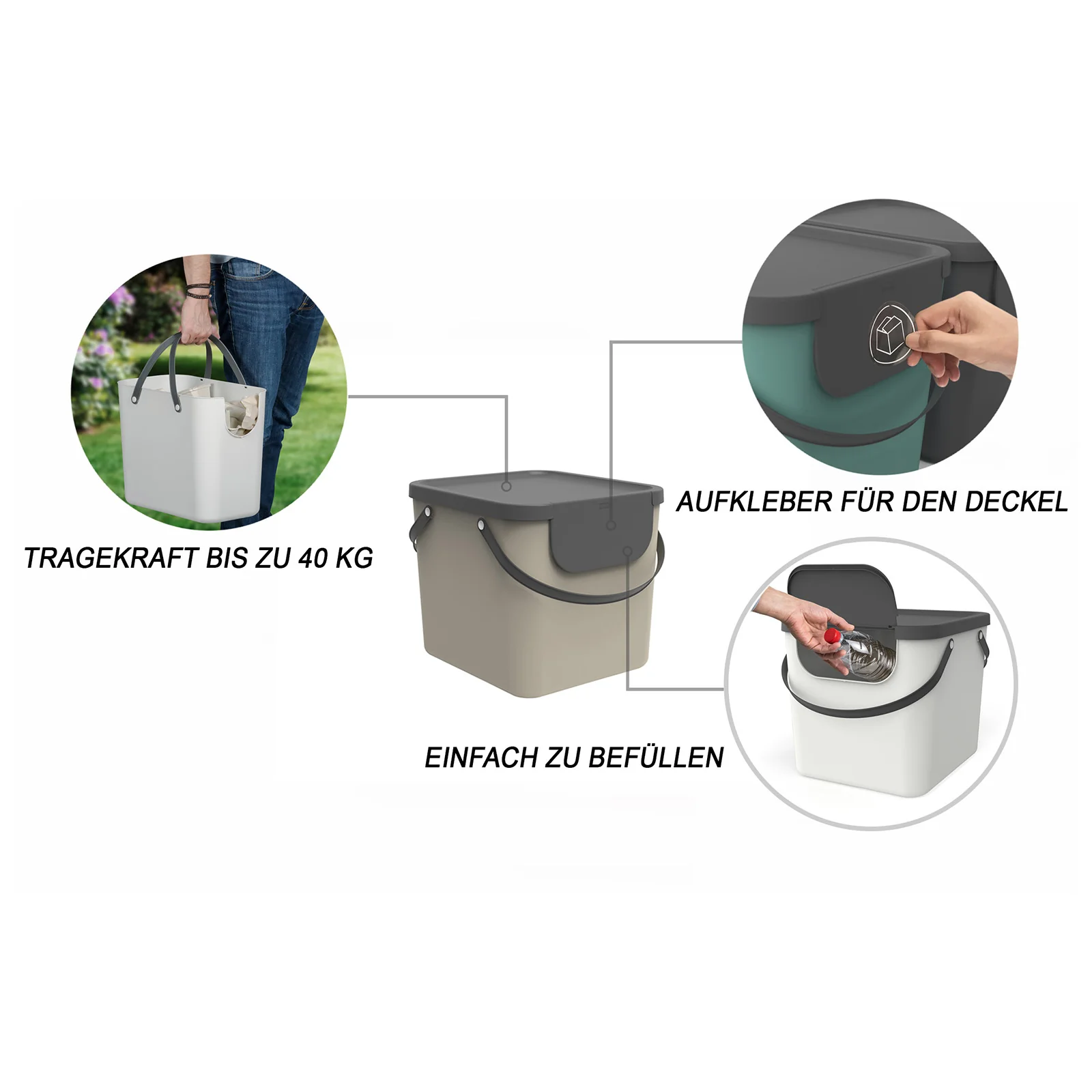 Recycling Müllsystem 40 l ALBULA - Image 16