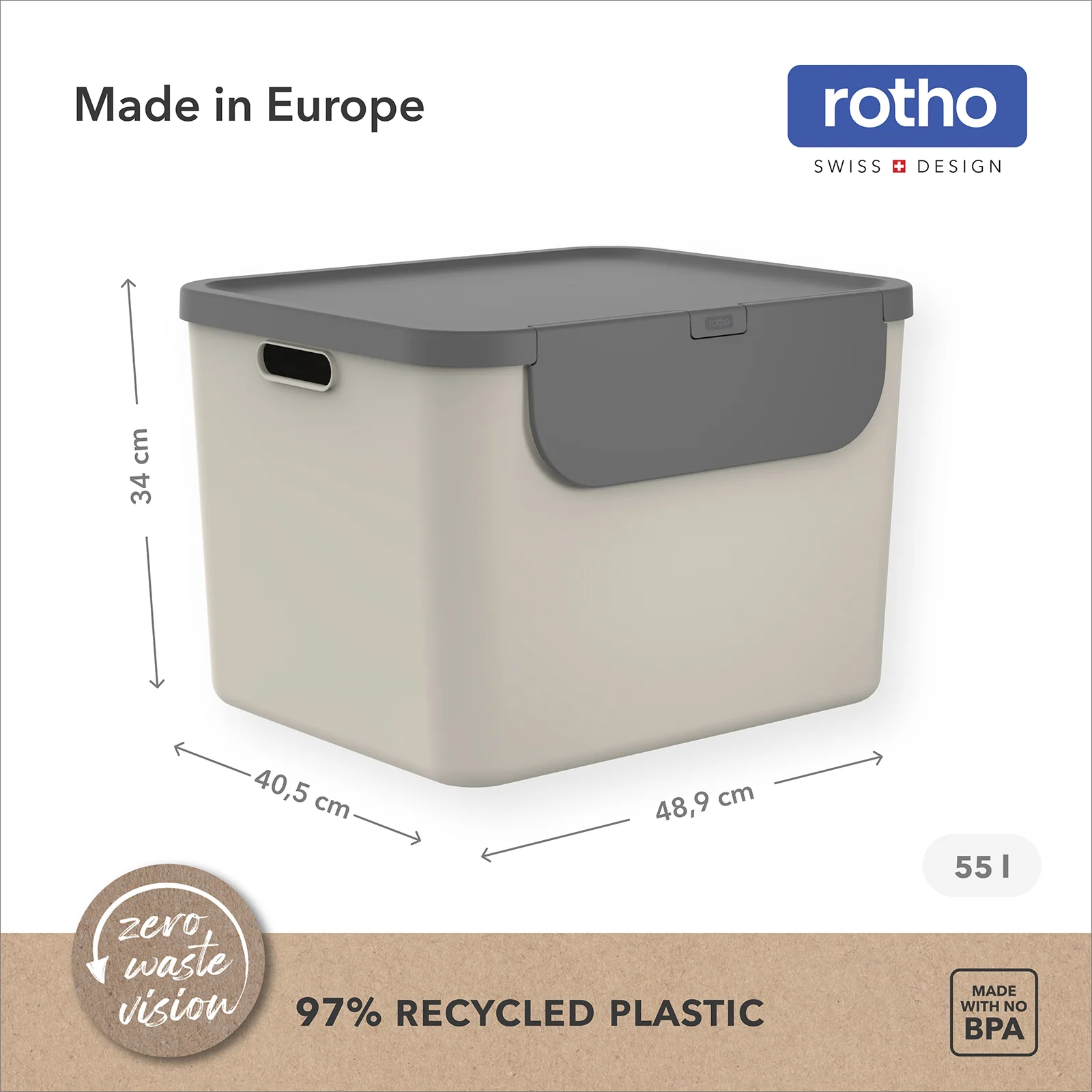 Recyclingbehälter 55 l - 2er Set ALBULA - Image 15