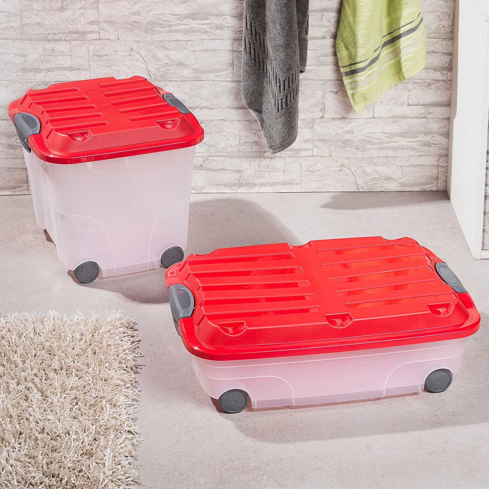 Set Aufbewahrungsboxen mit Rollen 22l 4tlg - Image 2