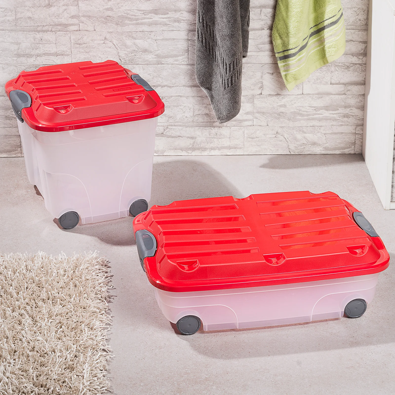 Set Aufbewahrungsboxen mit Rollen 30l 4tlg - Image 2