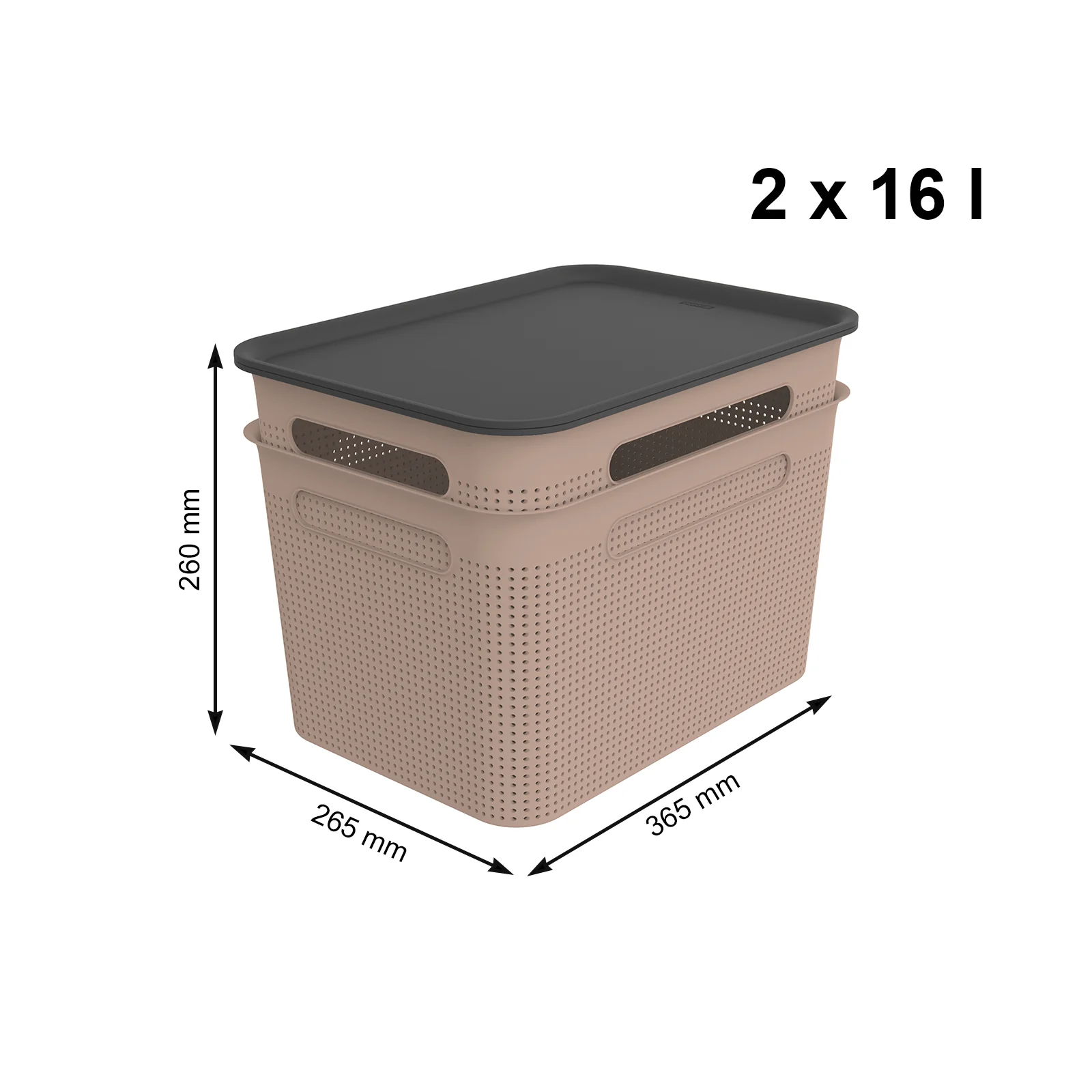 2er Set Boxen mit 2 Deckel 16 l BRISEN - Image 21