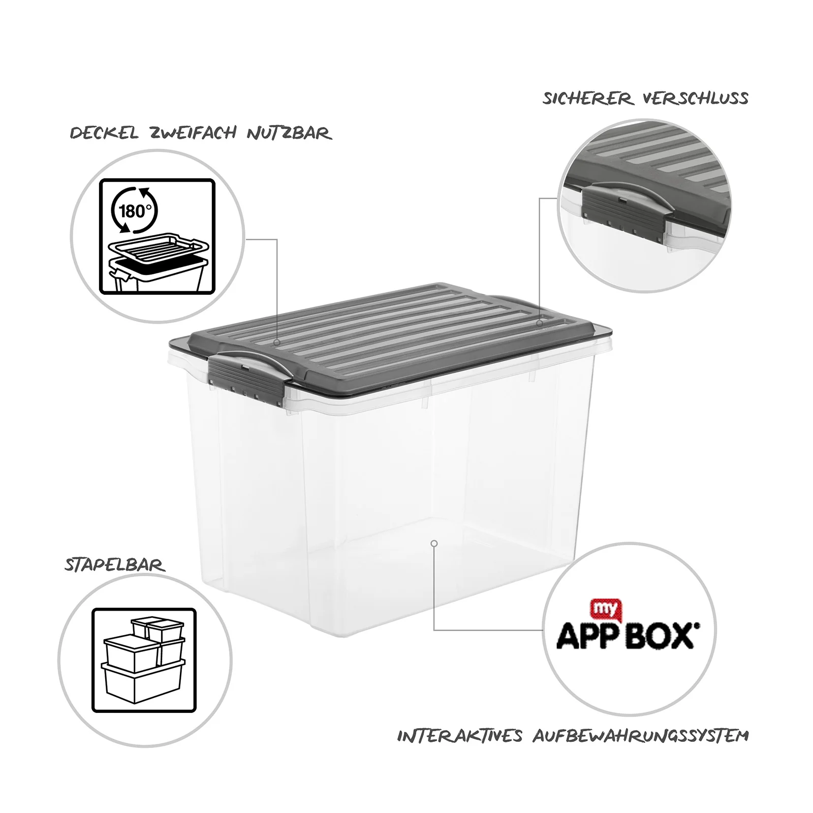 Stapelbox hoch DIN A4, 19 l COMPACT - Image 3