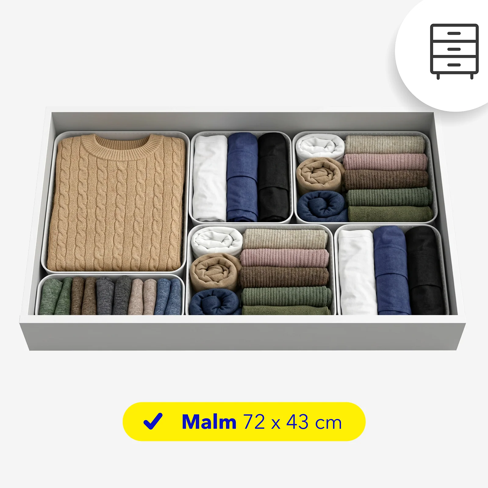 Starter Set Small Organizers für MALM - 6-teilig | WOP - Image 2